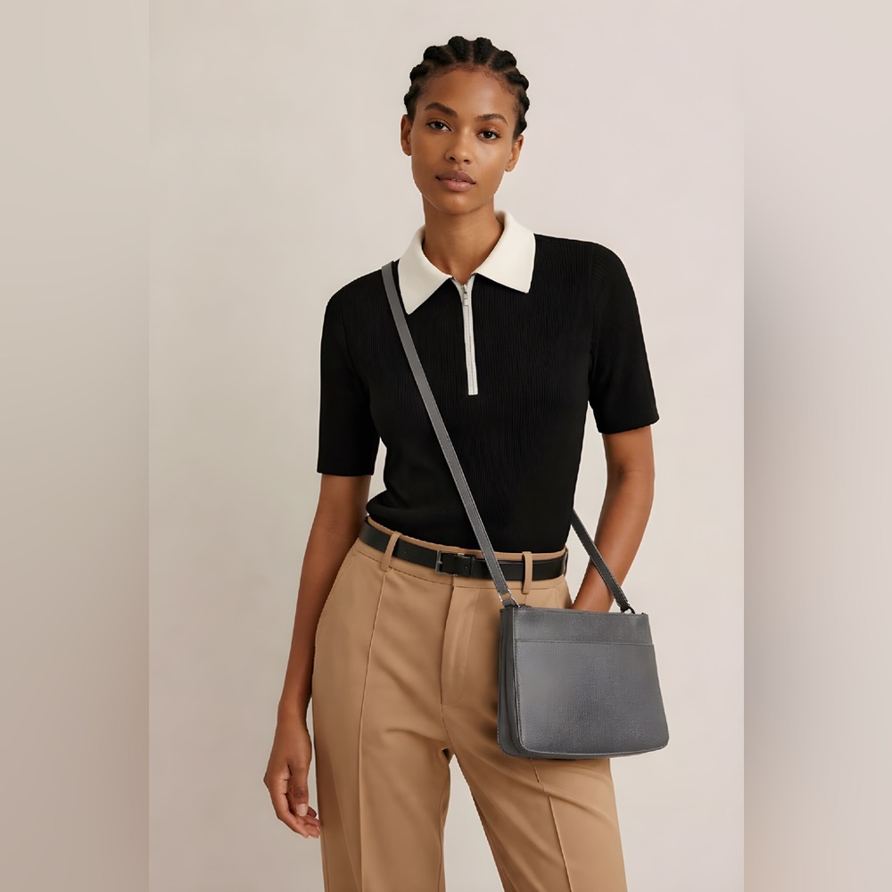 Matt & Nat Gray Vegan Leather Cross-body Handbag.